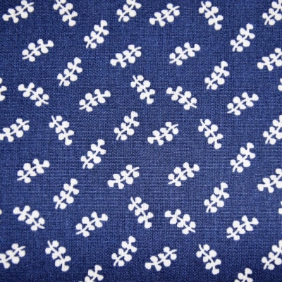 Baumwolle Tracht | Blätter | marineblau